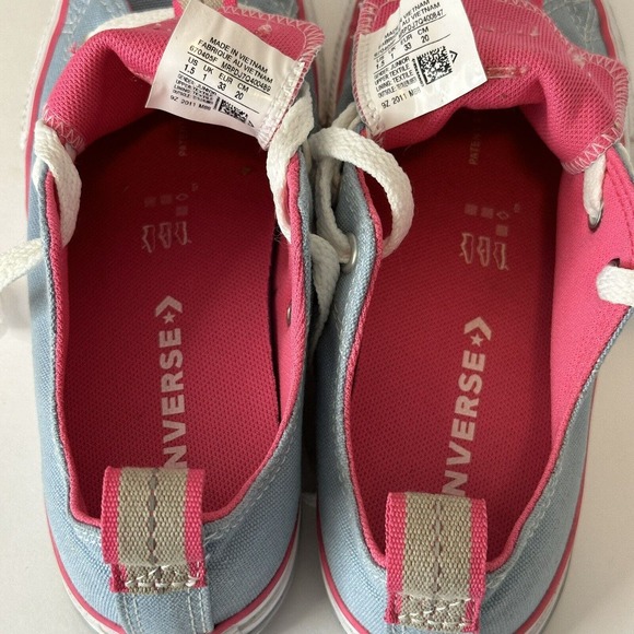 Converse Chuck Taylor, All Star Blue Pink Low Top Sneaker Girls Kids Size 1.5 Jr - Picture 3 of 14